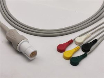 Drager One-Piece ECG Cable Leadwires 5 Leads Snaps