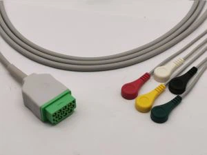 GE Healthcare One-Piece 5 Leads ECG Cable Snaps