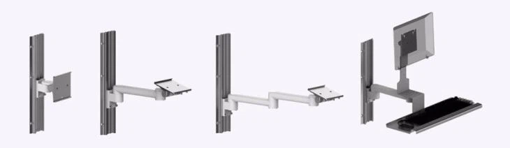 Height Adjustable Patient Portable Monitor Hospital Trolley