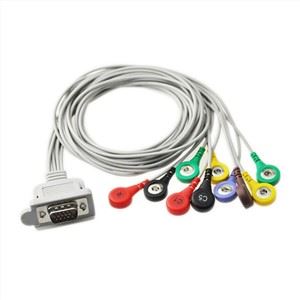 Prise instantanée de câble de Holter d'électrocardiogramme de fil de DMS 10 pour le câble d'électrocardiogramme de Holter d'ecg